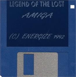 Cartridge artwork for Legend Of The Lost on the Commodore Amiga.